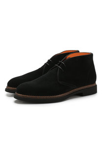 Замшевые ботинки на шнуровке Santoni