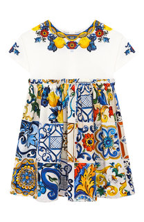 Хлопковое платье с принтом Dolce & Gabbana