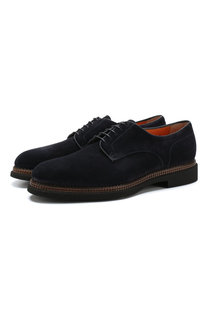 Замшевые дерби на шнуровке Santoni