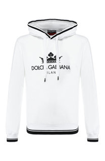 Хлопковое худи с логотипом бренда Dolce & Gabbana