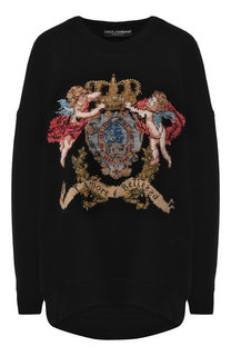 Кашемировый пуловер с вышитым принтом Dolce & Gabbana