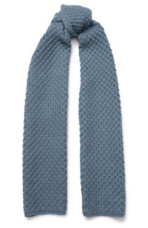Кашемировый шарф Gray Glace фактурной вязки Loro Piana