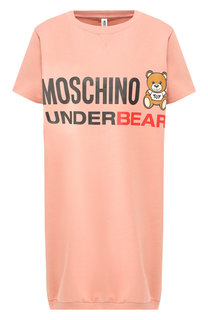 Хлопковая сорочка с логотипом бренда Moschino