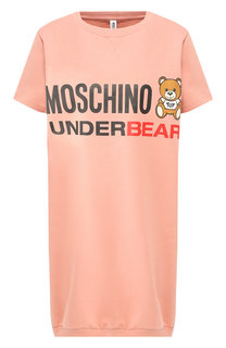 Хлопковая сорочка с логотипом бренда Moschino