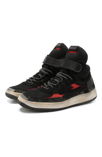 Высокие комбинированные кроссовки на шнуровке Premiata