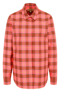 Хлопковая блуза в клетку Burberry