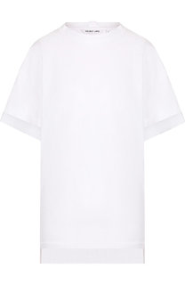 Однотонная хлопковая футболка с круглым вырезом Helmut Lang