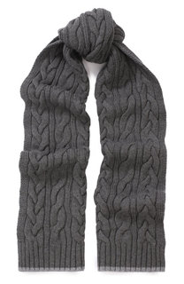 Шерстяной шарф фактурной вязки Johnstons Of Elgin