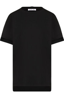 Однотонная хлопковая футболка с круглым вырезом Helmut Lang