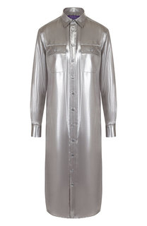 Однотонное платье-рубашка с накладными карманами Ralph Lauren