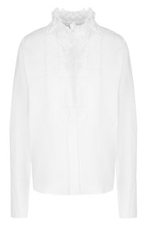Однотонная хлопковая блуза с воротником-стойкой Isabel Marant Etoile