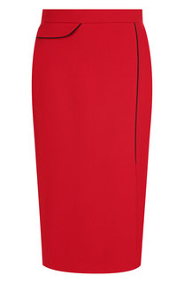 Шерстяная юбка с контрастной отделкой Escada
