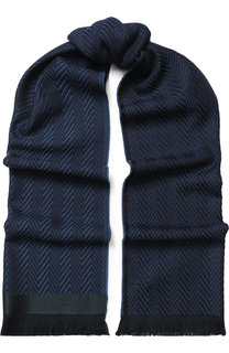 Шерстяной шарф с бахромой Canali