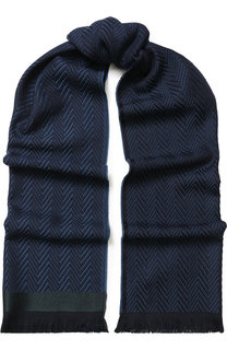 Шерстяной шарф с бахромой Canali