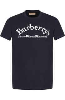 Хлопковая футболка с принтом Burberry
