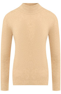 Однотонный пуловер из смеси кашемира и шелка с воротником-стойкой Escada