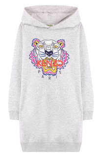 Хлопковое платье с капюшоном Kenzo