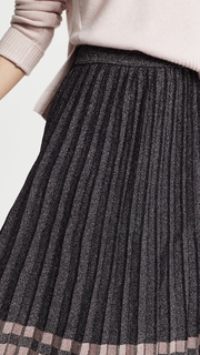 Derek Lam 10 Crosby Pleated Metallic Knit Skirt