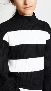 Tibi Cropped Wool Pullover