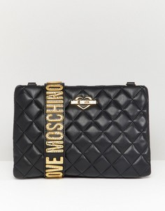 Стеганая сумка на плечо с молнией Love Moschino - Черный