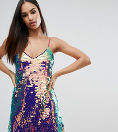 Эксклюзивное расшитое пайетками платье на тонких бретельках Missguided - Мульти