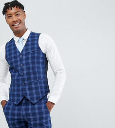 Жилет скинни в клетку ASOS DESIGN Tall Wedding - Синий