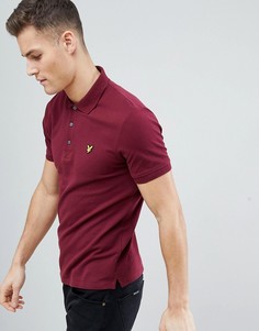 Бордовая футболка-поло из пике с логотипом Lyle & Scott - Красный