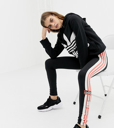 Черные леггинсы с тремя полосками и логотипом в винтажном стиле adidas Originals - Черный