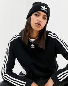 Черная шапка-бини с вышитым логотипом adidas Originals - Черный