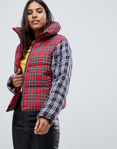 Дутая oversize-куртка в клетку тартан ASOS DESIGN - Мульти