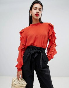 Блузка с оборкой Y.A.S Suffia - Красный