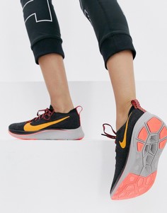 Бордово-оранжевые кроссовки Nike Running Zoom Fly Flyknit - Фиолетовый