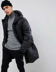 Черная дутая куртка со съемными варежками ASOS DESIGN - Черный