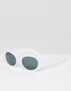 Белые овальные солнцезащитные очки с темными стеклами ASOS DESIGN - Белый