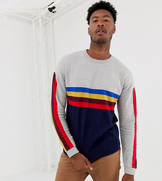 Джемпер с разноцветными полосами на груди и рукавах ASOS DESIGN Tall - Серый