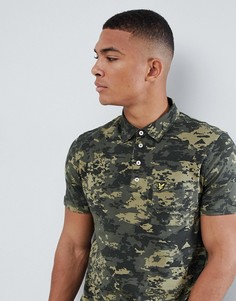 Камуфляжная футболка-поло Lyle & Scott - Зеленый