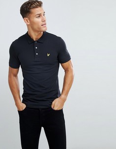Черная узкая футболка-поло Lyle & Scott - Черный