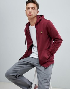 Худи бордового цвета на молнии с логотипом Lyle & Scott - Красный