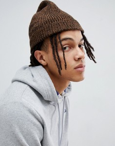 Коричневая свободная шапка-бини ASOS DESIGN - Рыжий