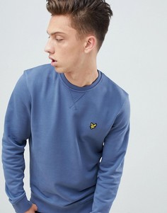 Голубой свитшот с круглым вырезом и логотипом Lyle & Scott - Синий