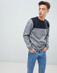 Серый свитшот колор блок с круглым вырезом и логотипом Lyle & Scott - Серый