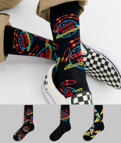 Набор из 3 пар носков с принтом cosmic pizza ASOS DESIGN - Черный