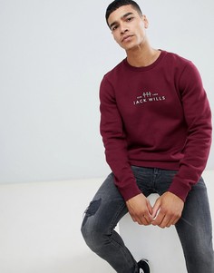 Бордовый свитшот с круглым вырезом и принтом Jack Wills Cruxton - Красный