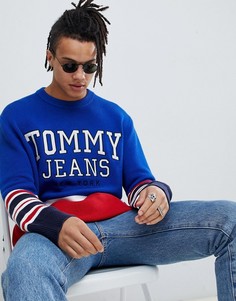 Трикотажный oversize-джемпер в стиле колор блок Tommy Jeans - Синий