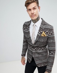 Приталенный гобеленовый блейзер Gianni Feraud Premium - Серый