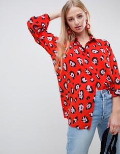 Оversize-рубашка с леопардовым принтом ASOS DESIGN - Мульти