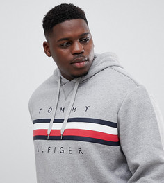 Худи серого меланжевого цвета с логотипом Tommy Hilfiger Big & Tall - Серый