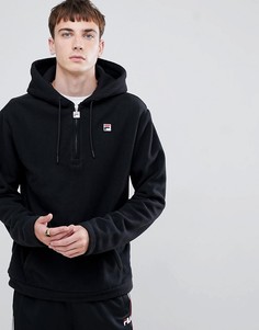 Худи из флиса черного цвета с логотипом Fila White Line - Черный
