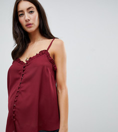 Топ на пуговицах с оборкой ASOS DESIGN Maternity - Фиолетовый