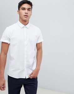 Белая узкая оксфордская рубашка с короткими рукавами ASOS DESIGN - Белый